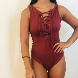 Maroon bodysuit